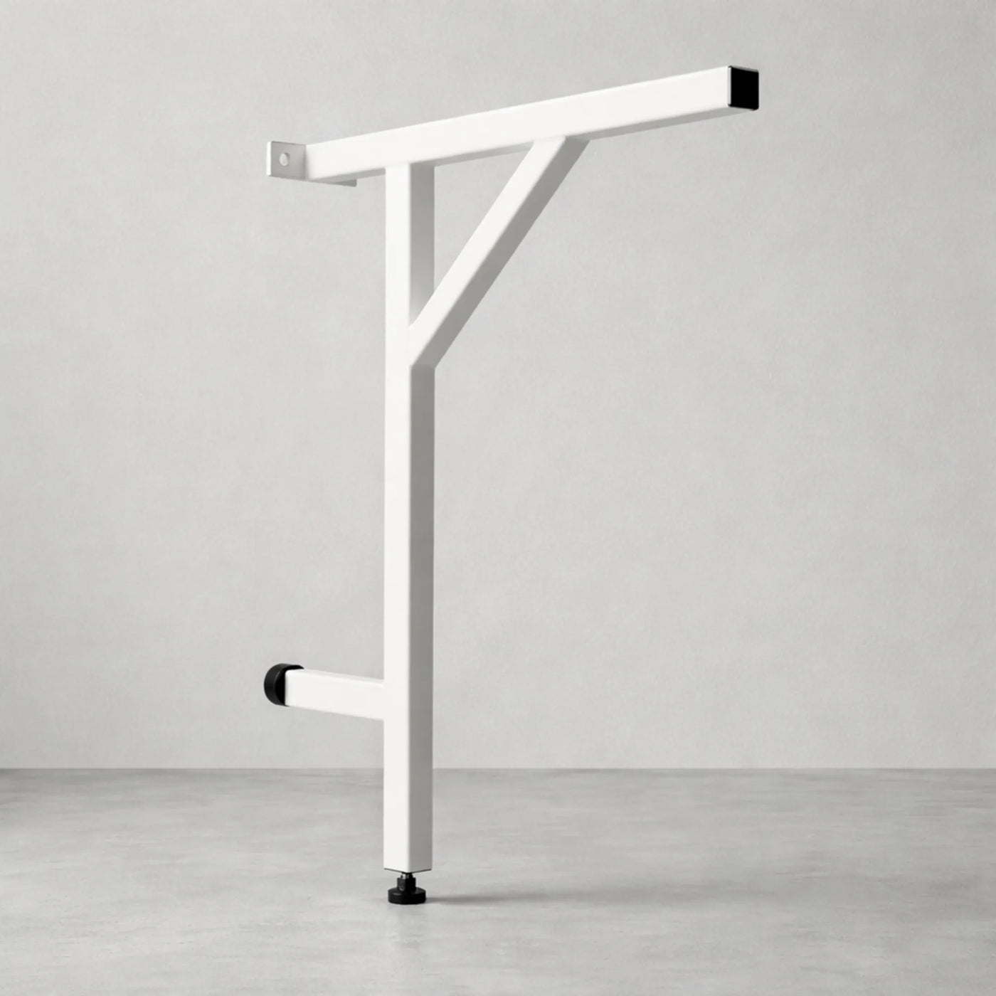 Reinforced cantilever desk worktop leg with diagonal brace for extra strength