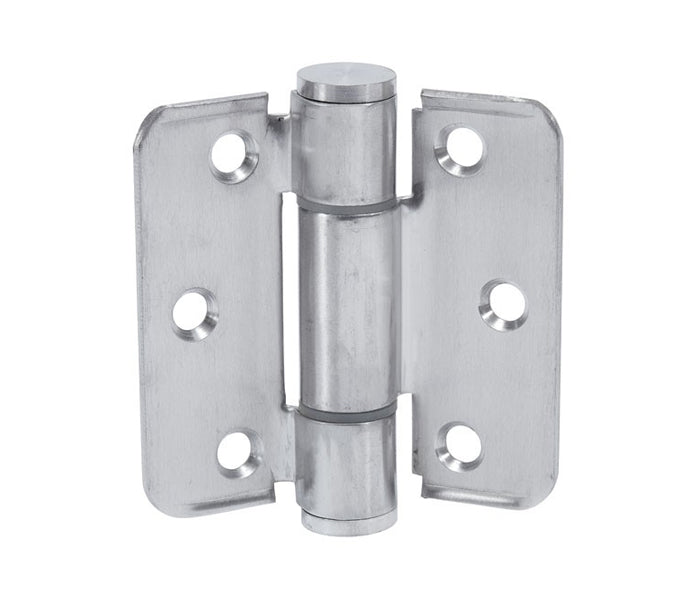 Cubicle Adjustable Spring Hinge with Covers – Satin Stainless Steel – Each