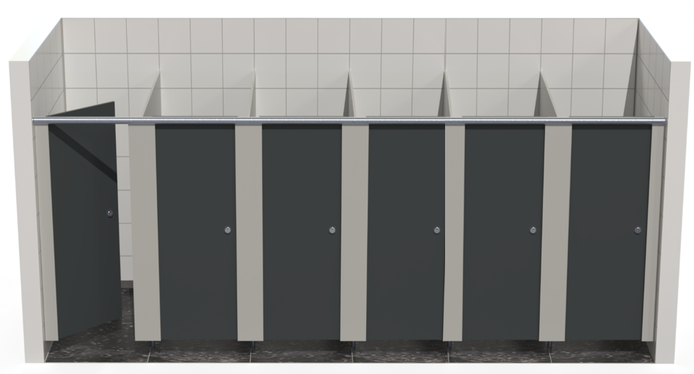 6 Toilet Cubicles - In-Between Walls - Budget MFC Range