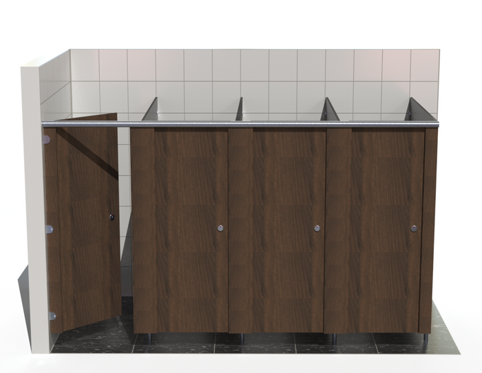 4 Cubicles (Into Left Corner) - Compact Grade Toilet Cubicles – Alpine Range