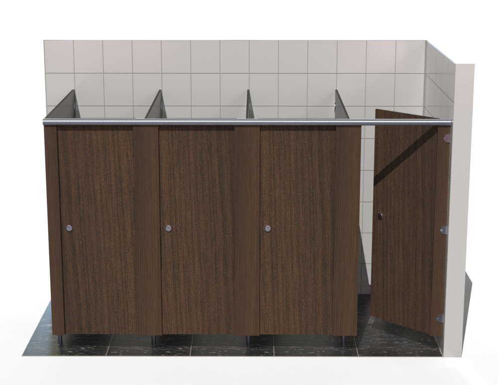4 Cubicles (Into Right Corner) - Compact Grade Toilet Cubicles – Alpine Range