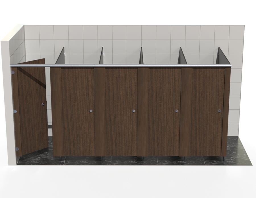 5 Cubicles (Into Left Corner) - Compact Grade Toilet Cubicles – Alpine Range