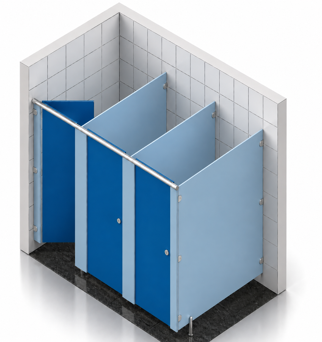 Ascent Range Toilet Cubicles | Moisture Resistant MFC | Made to Measure | 1–5 Bays