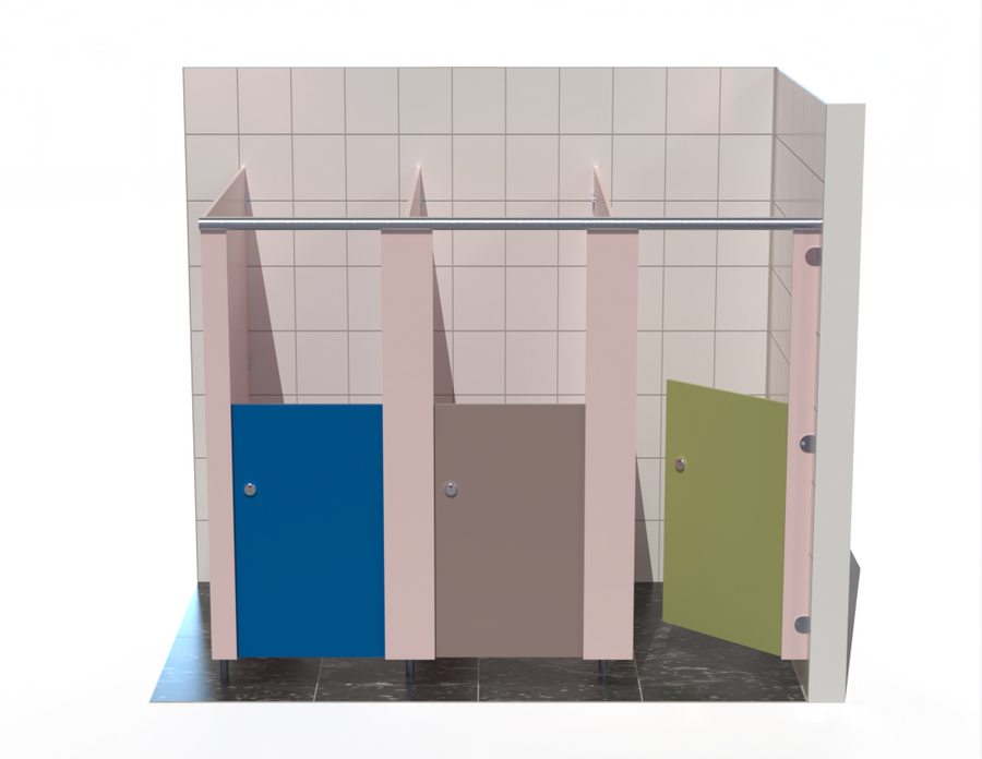 3 Toilet Cubicles - Into Right Hand - Blossom Range