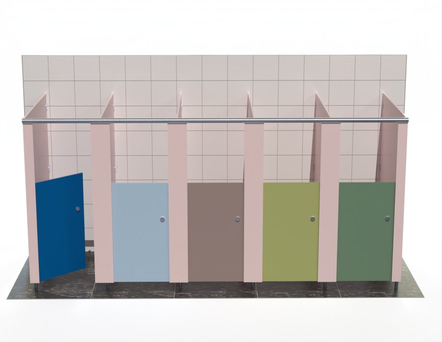 5 Toilet Cubicles - Freestanding - Blossom Range