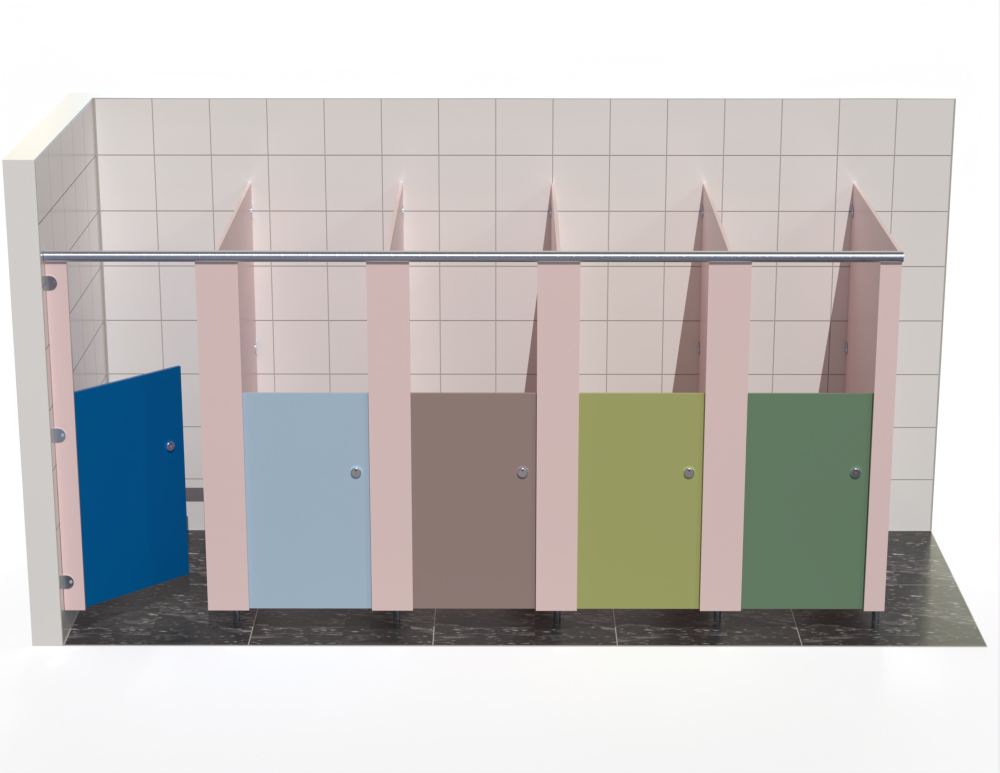 5 Toilet Cubicles - Into Left Corner  - Blossom Range