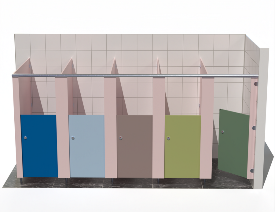 5 Toilet Cubicles - Into Right Hand Corner - Blossom Range
