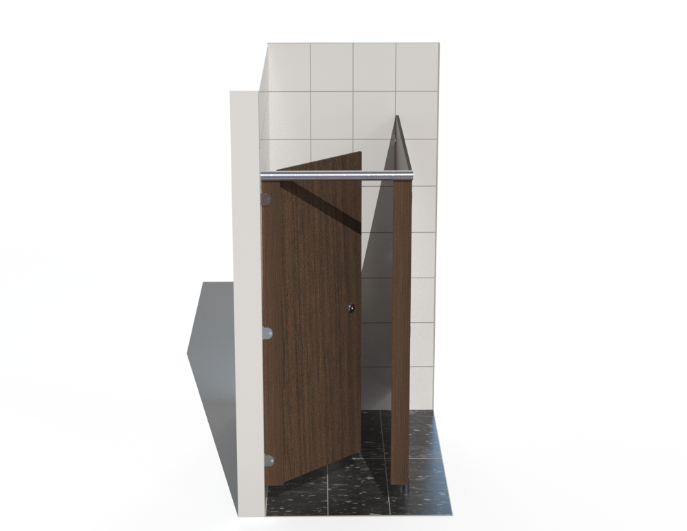 1 Cubicle (Into Left Corner) - Compact Grade Toilet Cubicles – Alpine Range
