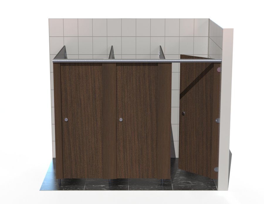 3 Cubicles (Into Right Corner) - Compact Grade Toilet Cubicles – Alpine Range