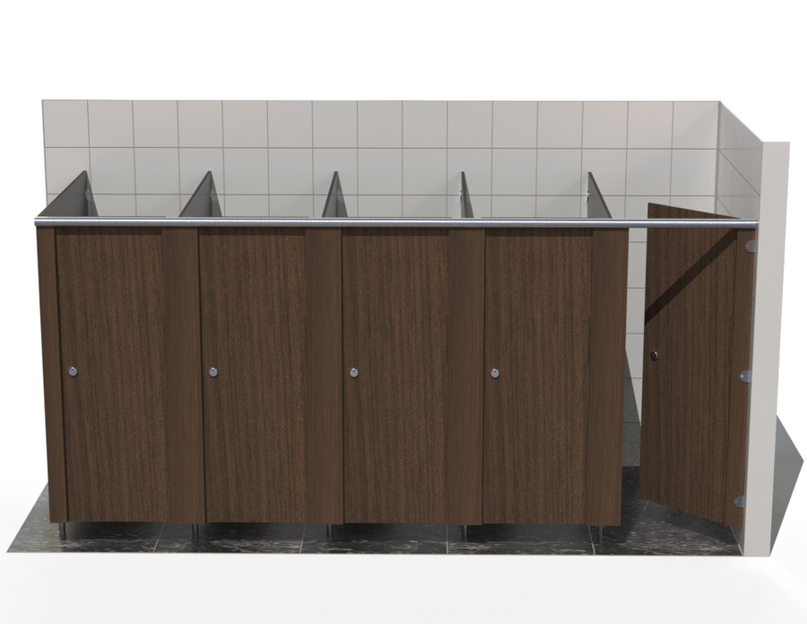 5 Cubicles (Into Right Corner) - Compact Grade Toilet Cubicles – Alpine Range