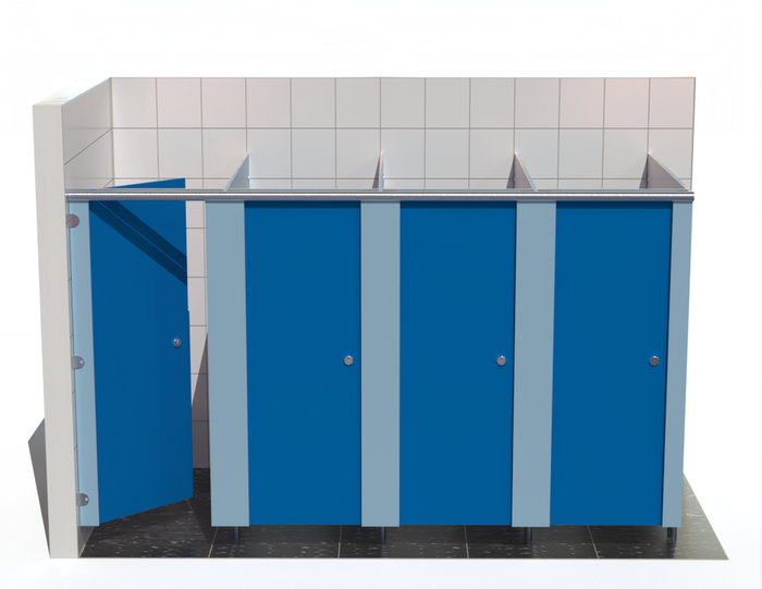 4 Toilet Cubicles - Into Left Corner - Ascent MR Range