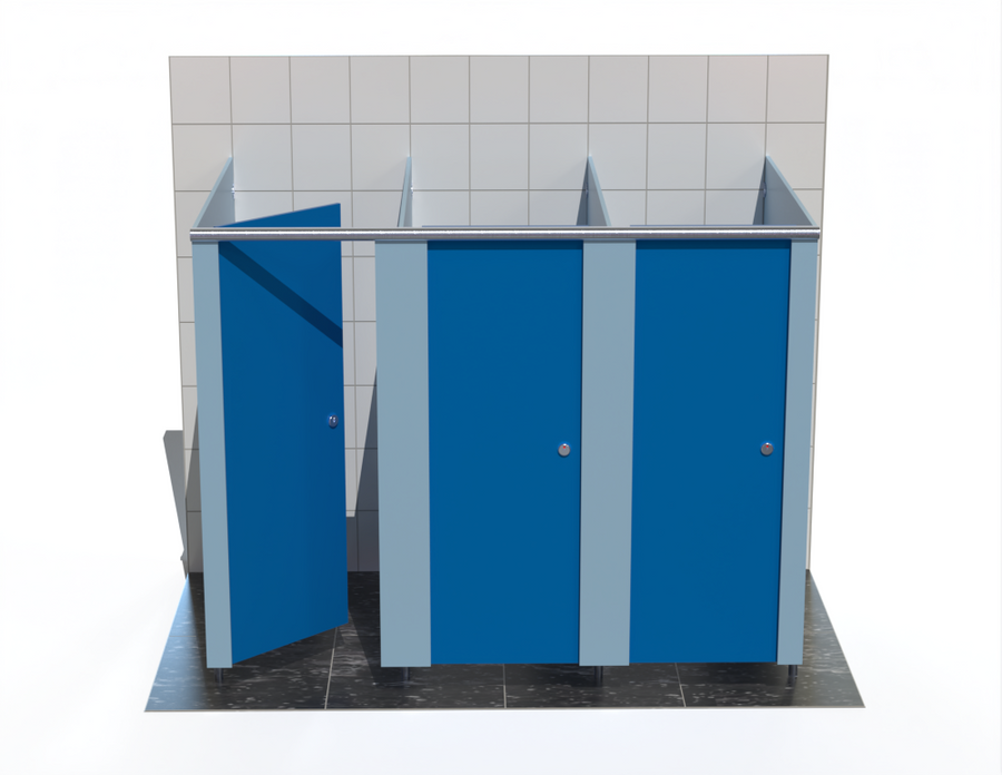 3 Toilet Cubicles - Freestanding - Ascent MR Range