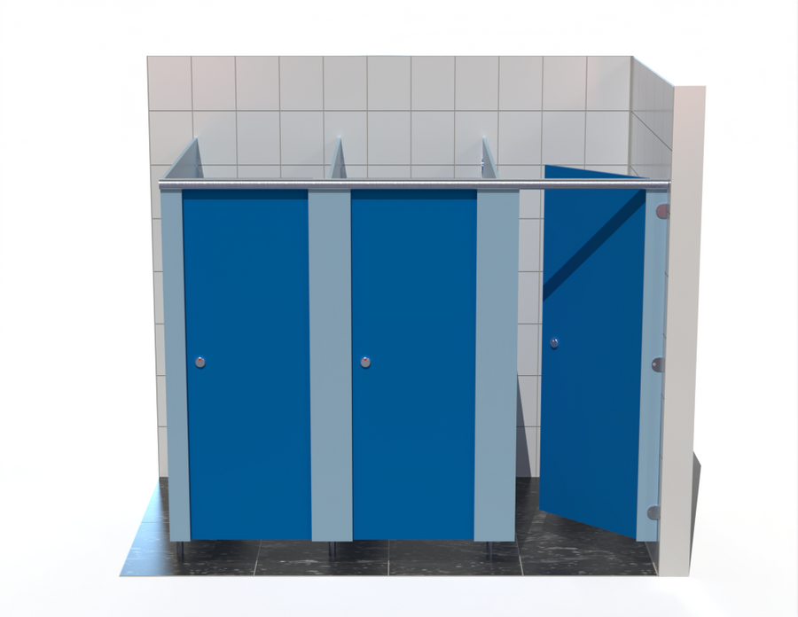 3 Toilet Cubicles - Into Right Corner - Ascent MR Range