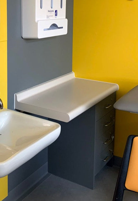 NHS HTM-63 Compliant Worktops with Integral Upstand - 50mm Core