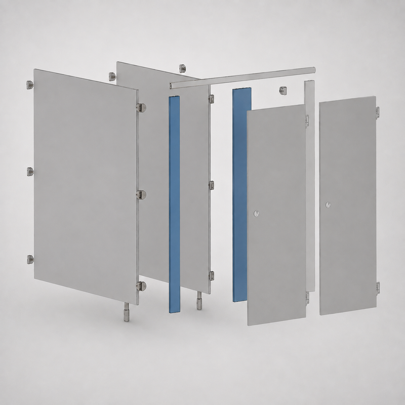 Replacement Toilet Cubicle Pilasters | Made to Measure | Any System