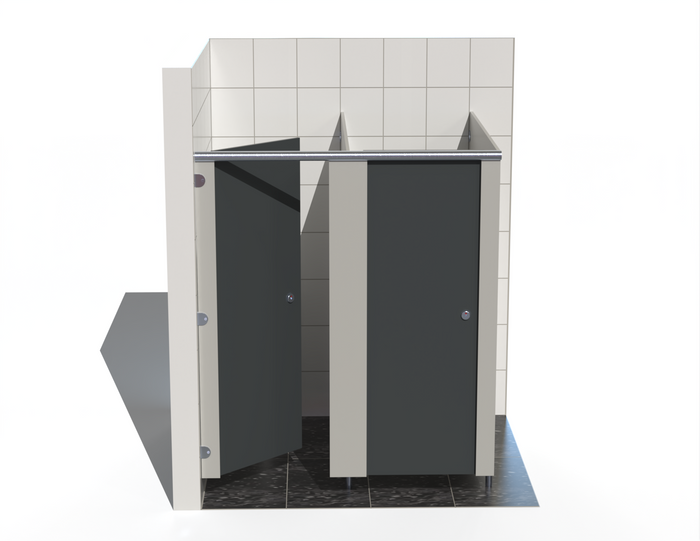2 Toilet Cubicles - Into Left Corner - Budget MFC Range
