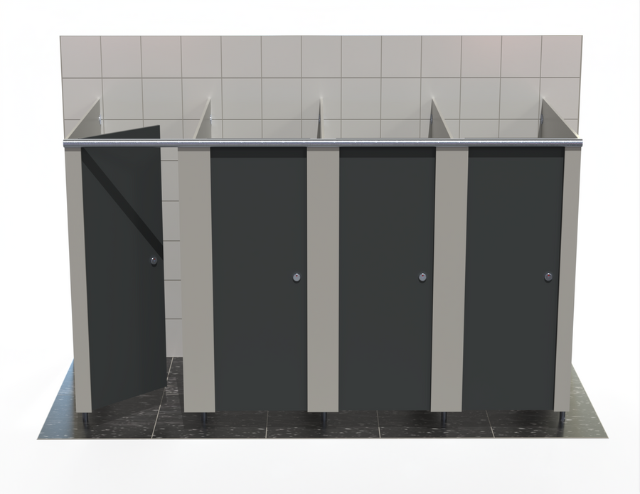 4 Toilet Cubicles - Freestanding - Budget MFC Range