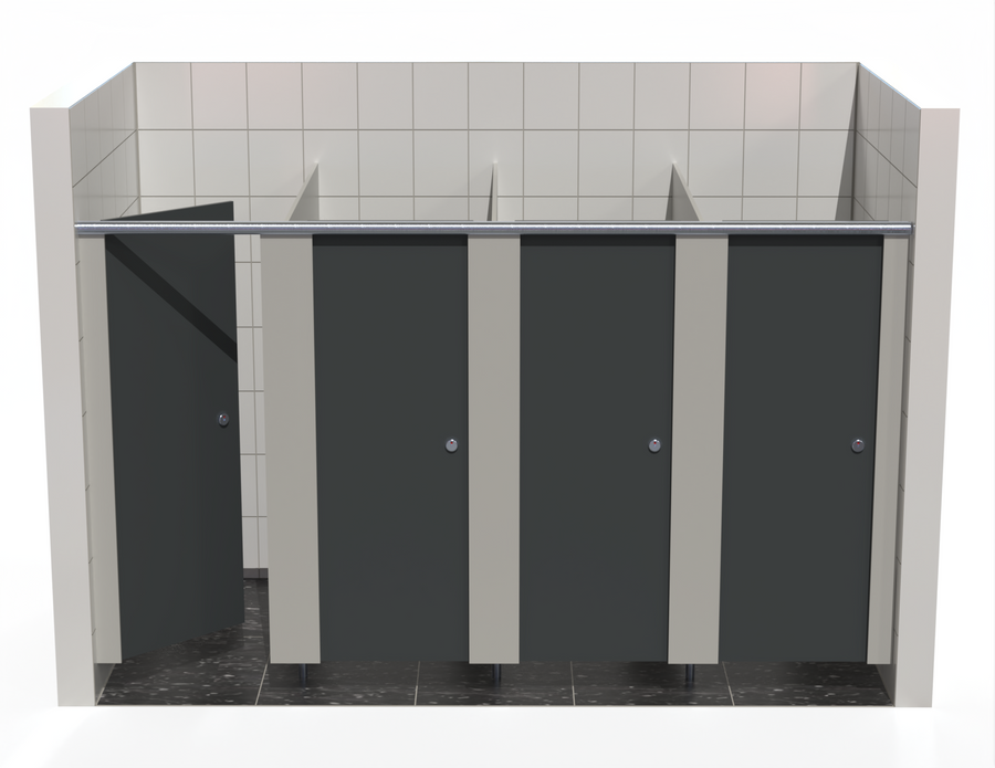 4 Toilet Cubicles - In-Between Walls - Budget MFC Range