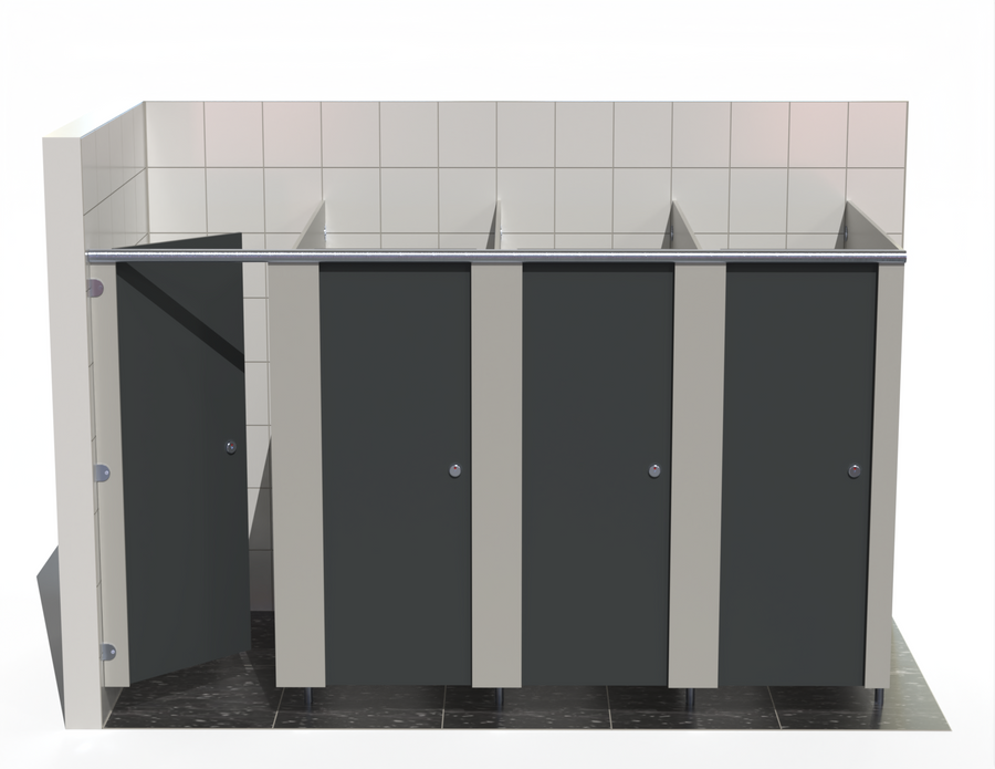 4 Toilet Cubicles -  Into Left Corner - Smart MFC Range