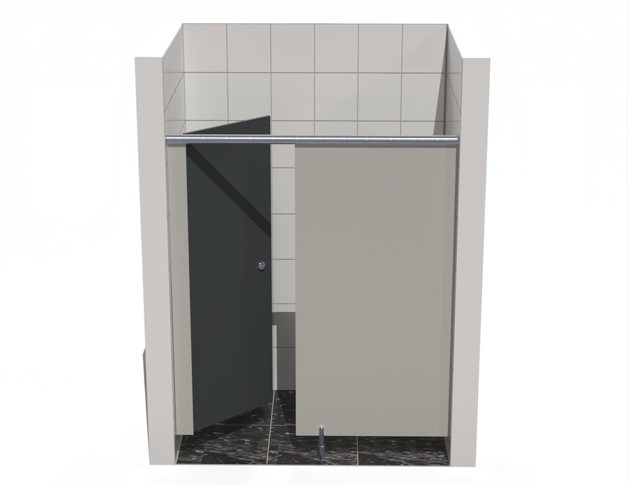 Single Inline Toilet Cubicle - In-Between Walls - Smart MFC Range