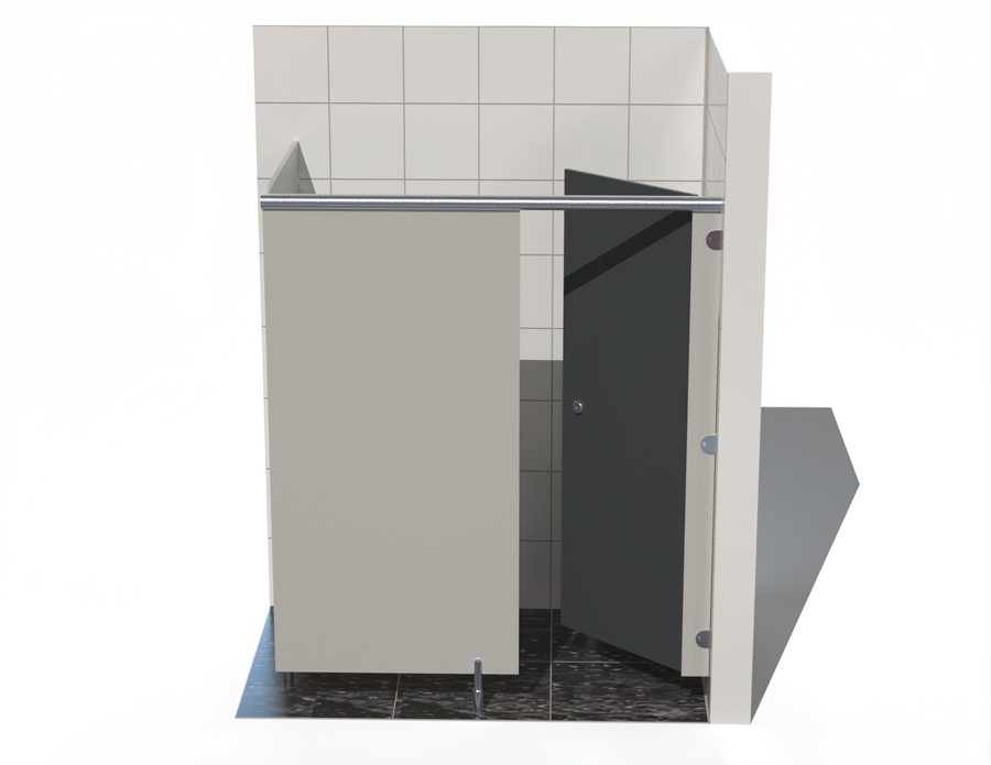 Single Inline Toilet Cubicle - Into Right Corner - Smart MFC Range