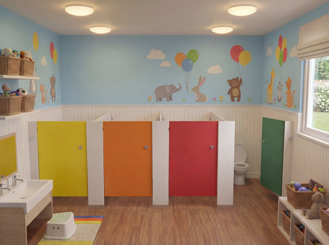 Tippy Toes Range Toilet Cubicles | Low-Level Nursery Cubicles | Made to Measure | 1–5 Bays