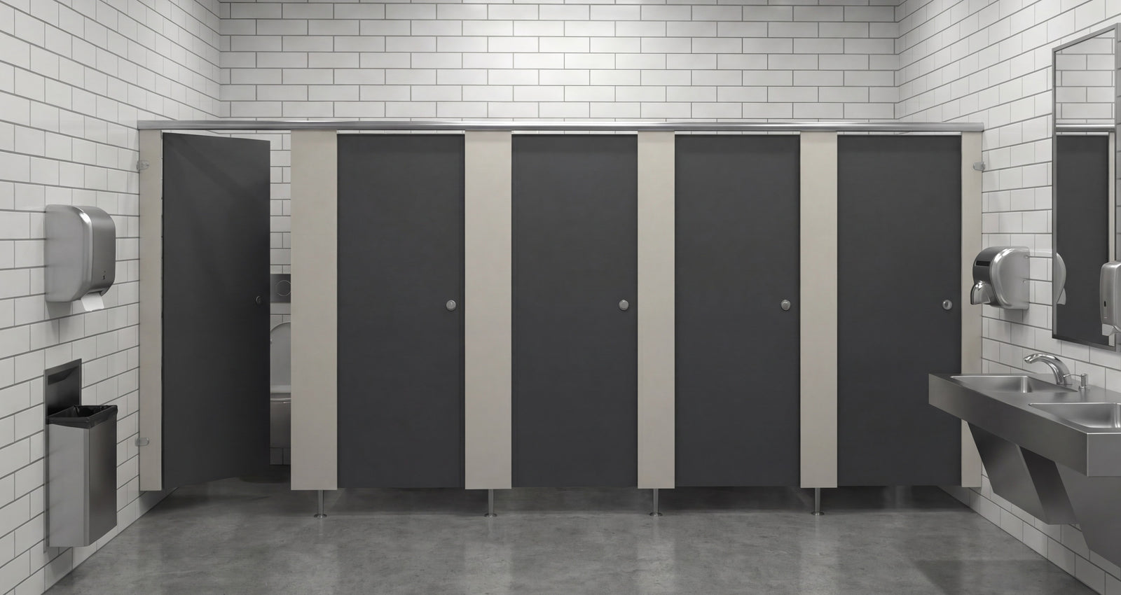 Smart Range MFC washroom cubicles designed for durable, everyday commercial use