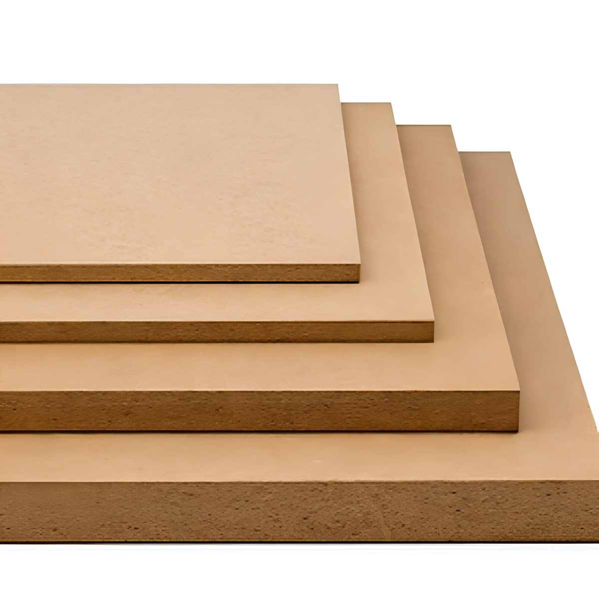 Standard MDF panels cut into sizes and stacked in size order