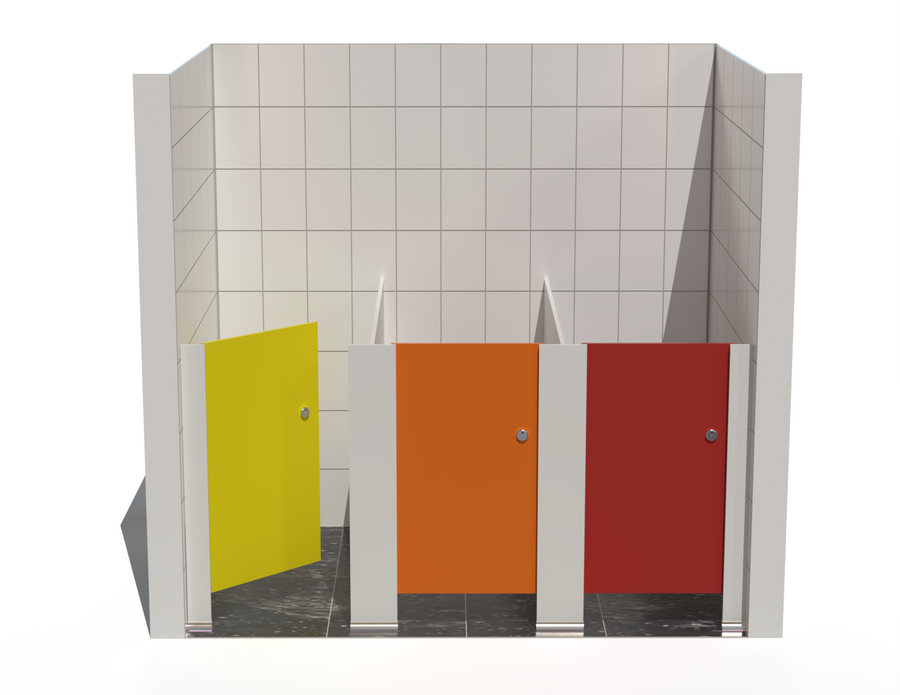 3 Toilet Cubicles -  In-Between Walls - Tippy Toes Range