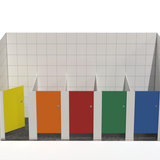 Tippy Toes Range - 5 Cubicle Between Walls