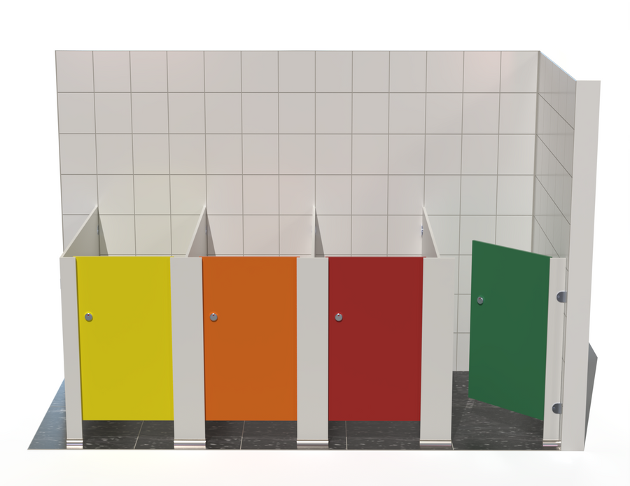 4 Toilet Cubicles - Into Right Corner - Tippy Toes Range