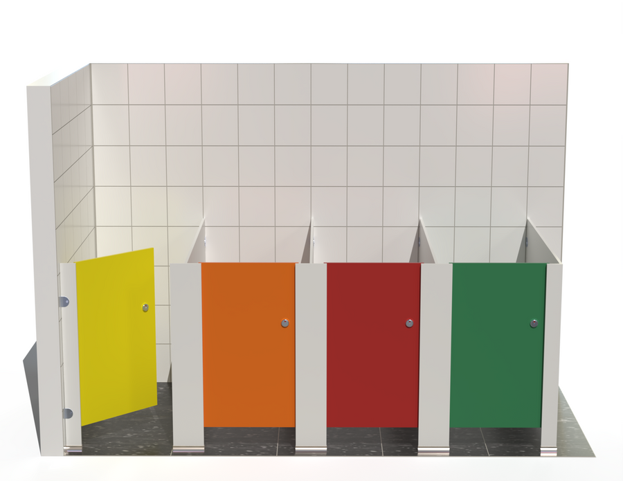 4 Toilet Cubicles - Into Left Corner -Tippy Toes Range