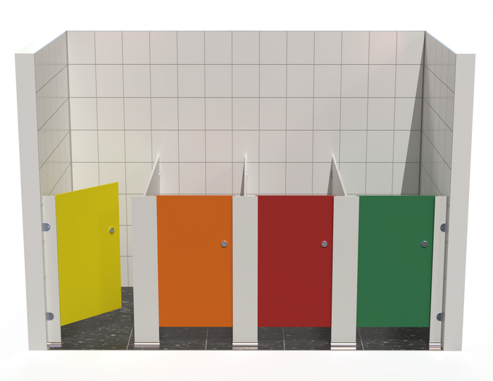 Tippy Toes Range - 4 Cubicle Between Walls