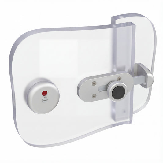 Toilet cubicle indicator bolt lock with occupied and vacant display manufactured by Bridgewater Direct in the UK
