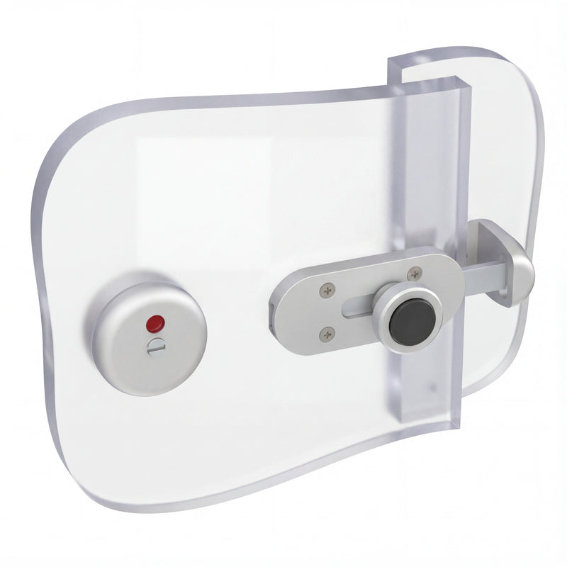 Toilet cubicle indicator bolt lock with occupied and vacant display manufactured by Bridgewater Direct in the UK